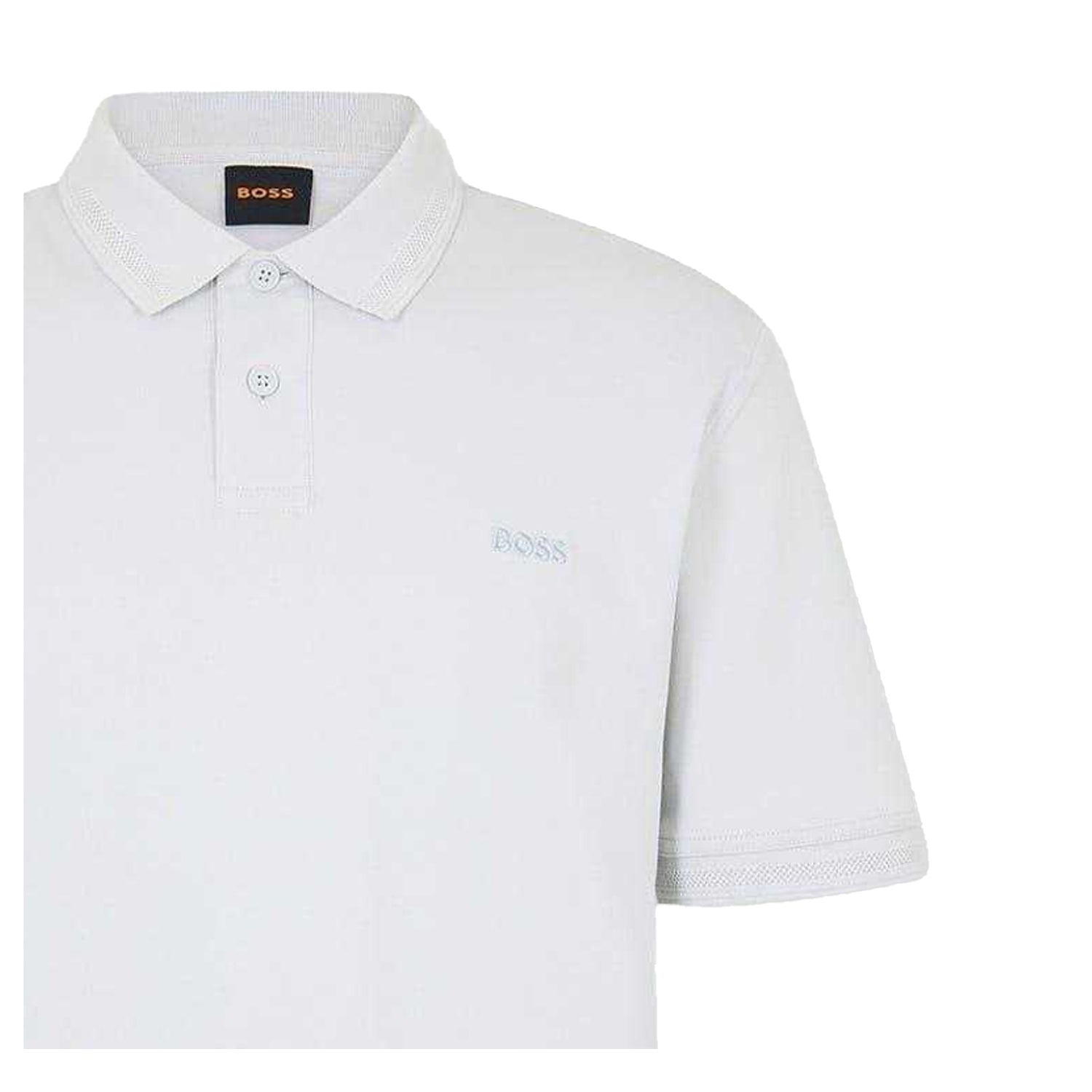 Light Grey-Pastel Grey - Side - Boss Mens Interlock Short-Sleeved Polo Shirt