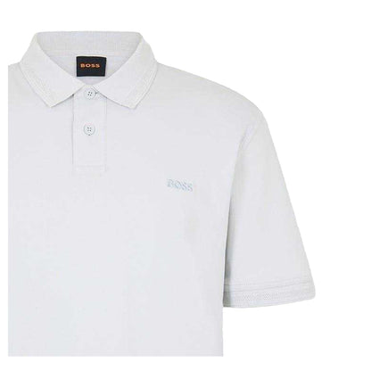Light Grey-Pastel Grey - Side - Boss Mens Interlock Short-Sleeved Polo Shirt