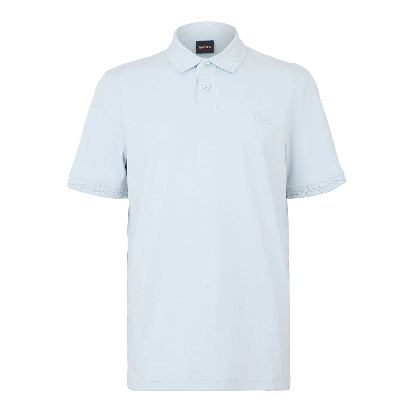 Blue - Front - Boss Mens Interlock Short-Sleeved Polo Shirt