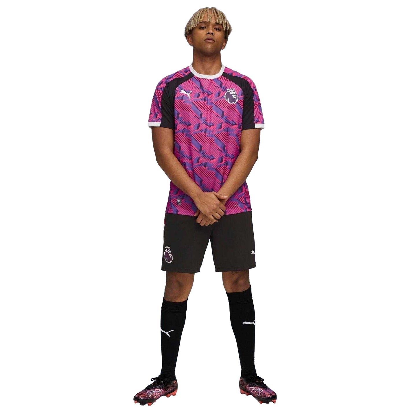 Purple-Black - Pack Shot - Puma Mens English Premier League Football Shirt