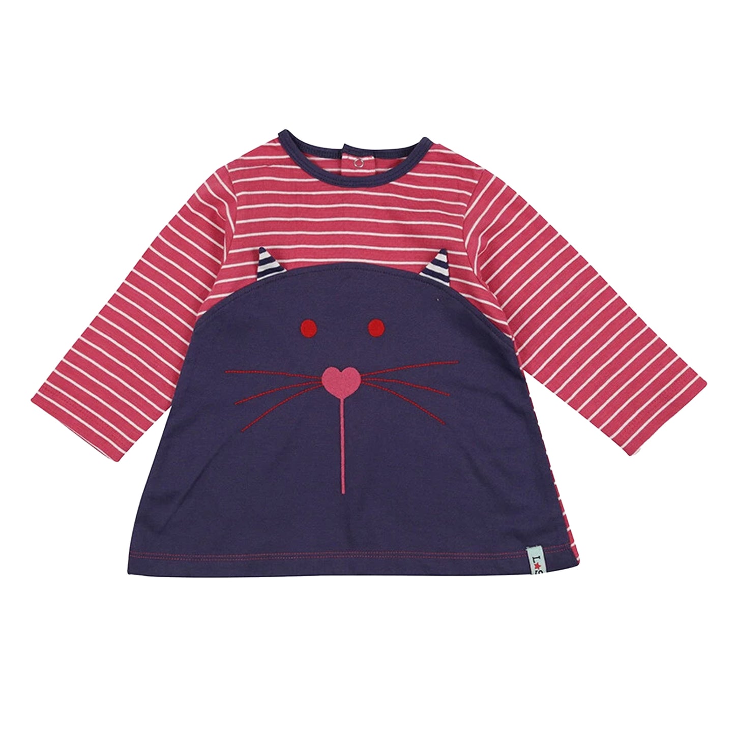 Multiple Choice - Back - Lilly & Sid Baby Girls Cat Organic Cotton Top & Bottom Set