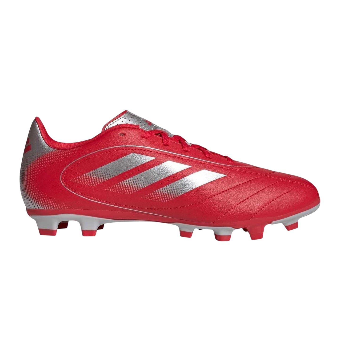 Red-Silver - Front - Adidas Mens Goletto VIII Regular Firm Ground Football Boots