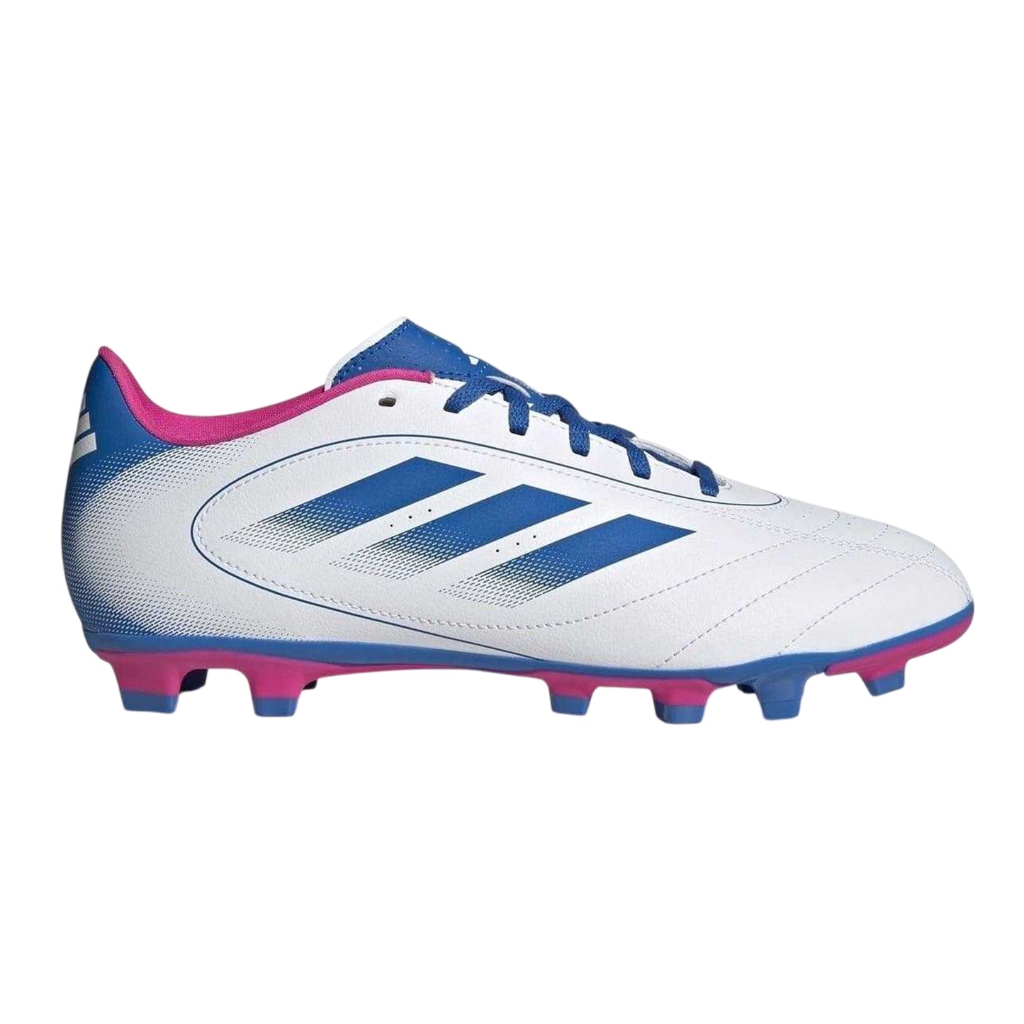 White-Blue-Pink - Front - Adidas Mens Goletto VIII Regular Firm Ground Football Boots