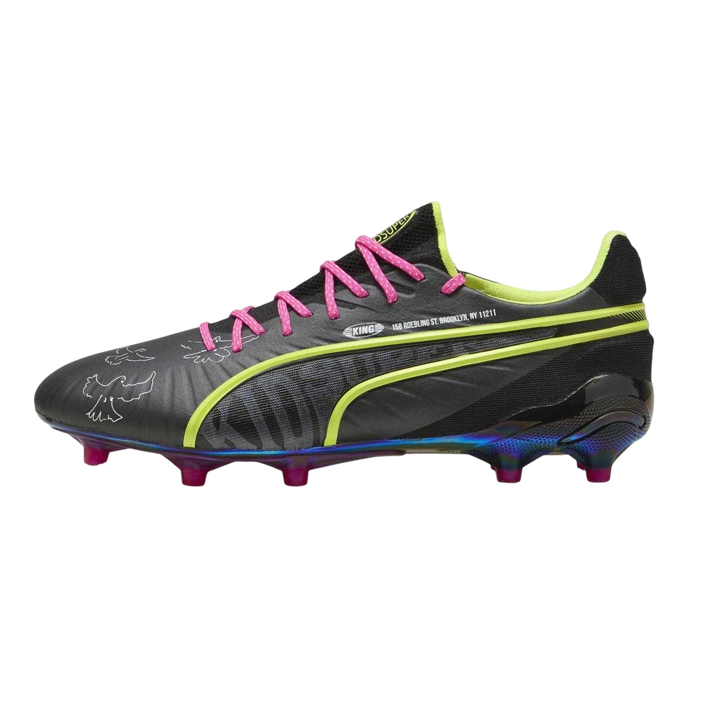Black-Lime-Pink - Side - Puma Mens King Ultimate Firm Ground Football Boots