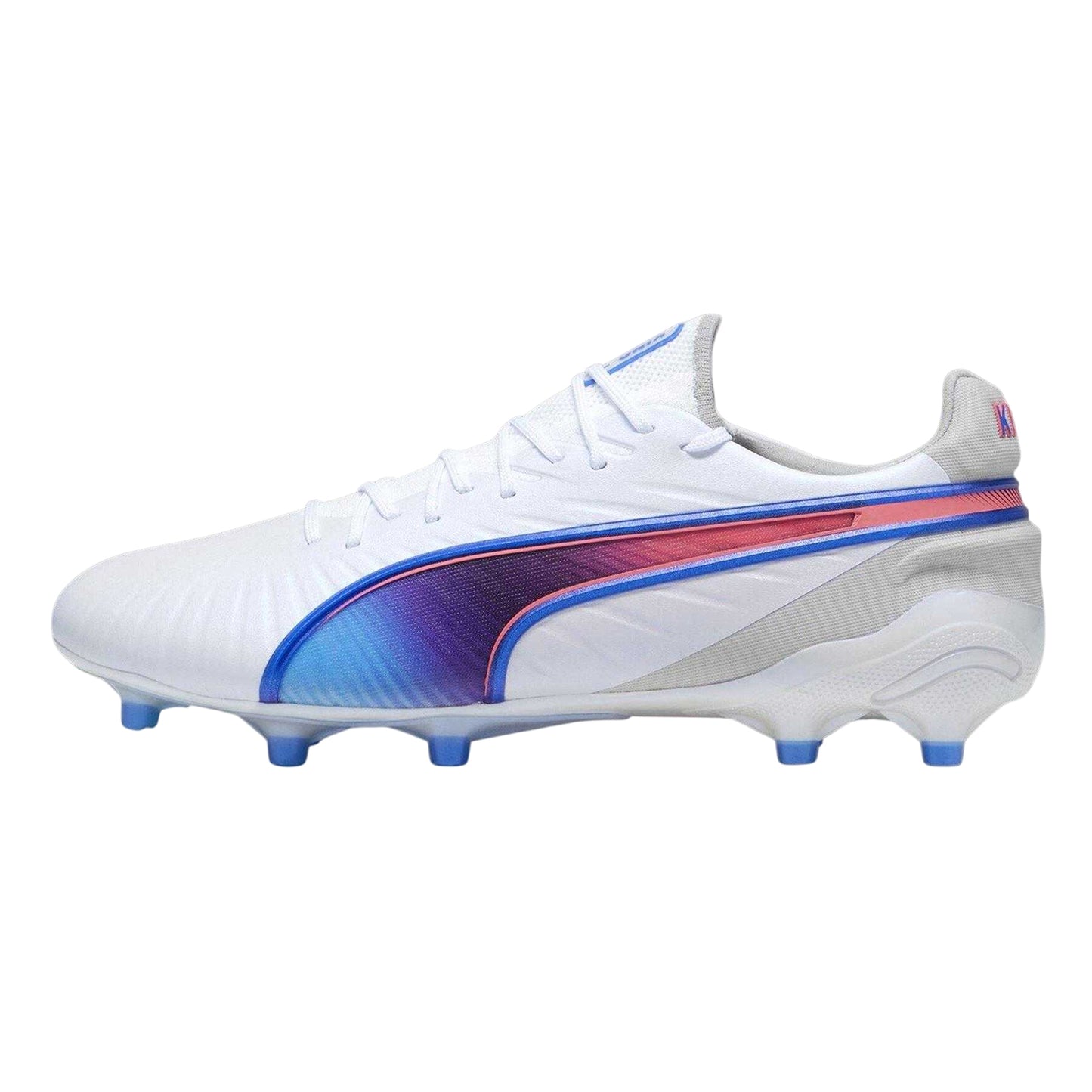 White-Blue-Grey - Side - Puma Mens King Ultimate Firm Ground Football Boots