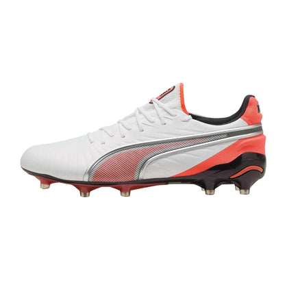 White-Red - Side - Puma Mens King Ultimate Firm Ground Football Boots