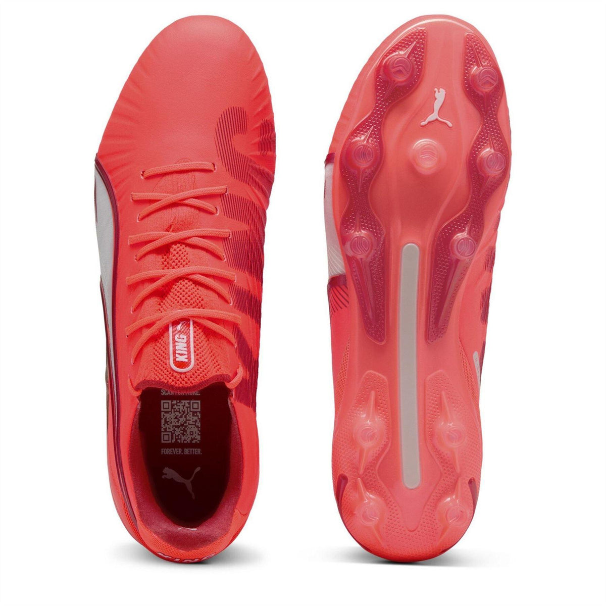 Red-White - Side - Puma Mens King Ultimate Firm Ground Football Boots