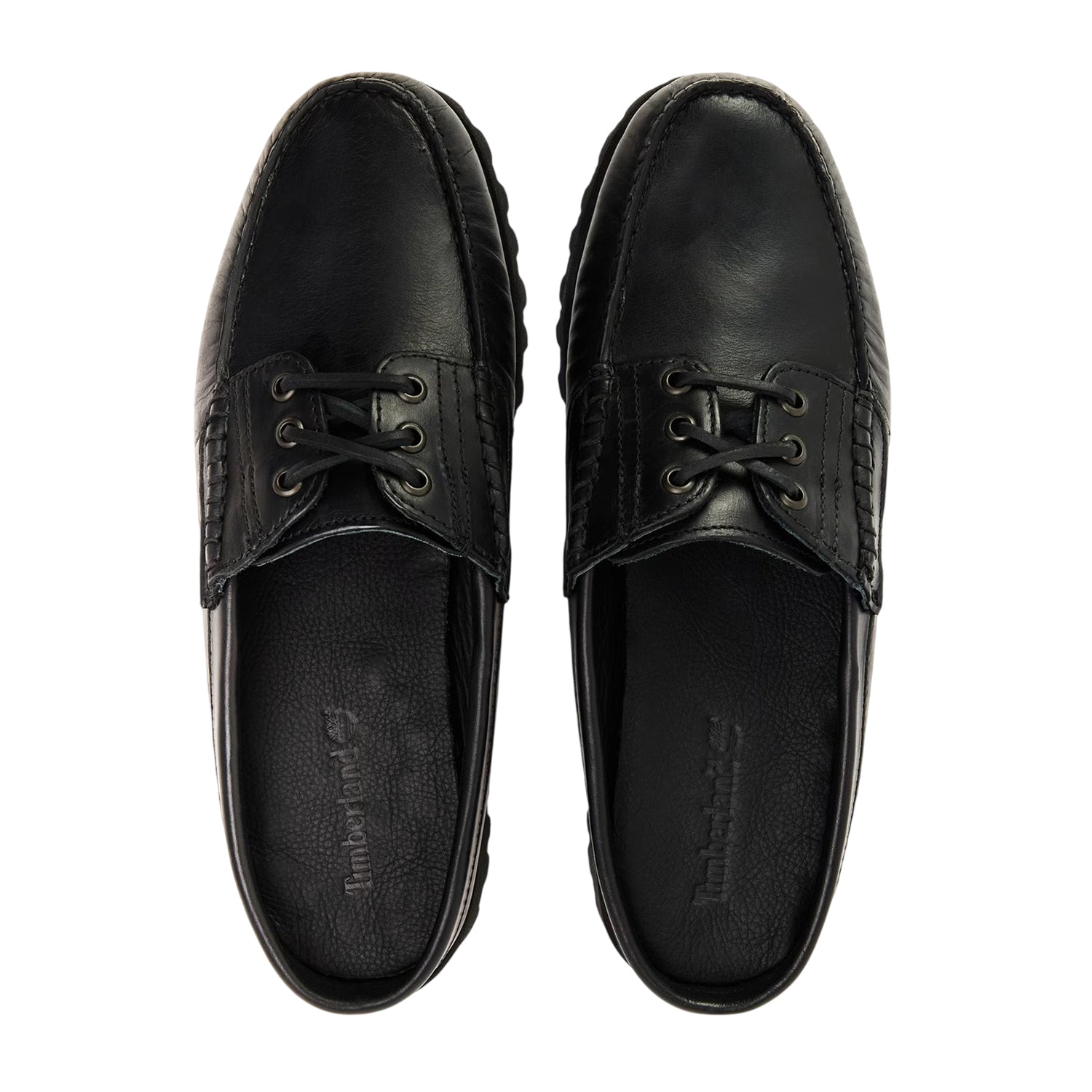 Black - Side - Timberland Mens Vibram Leather Moc Toe Mules