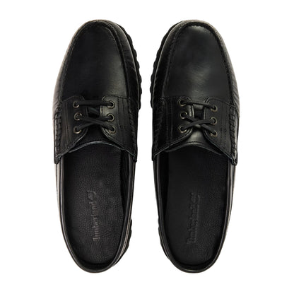 Black - Side - Timberland Mens Vibram Leather Moc Toe Mules