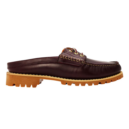 Burgundy - Front - Timberland Mens Vibram Leather Moc Toe Mules