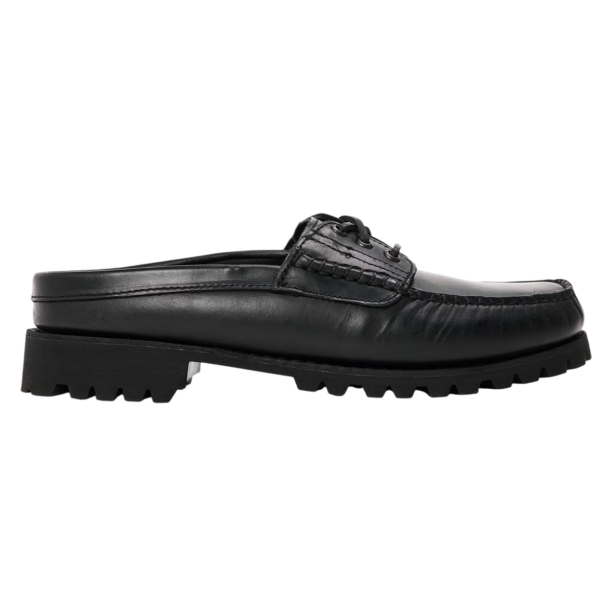 Black - Front - Timberland Mens Vibram Leather Moc Toe Mules