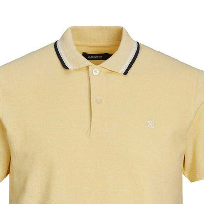 Yellow - Side - Jack And Jones Mens Regular Short-Sleeved Polo Shirt