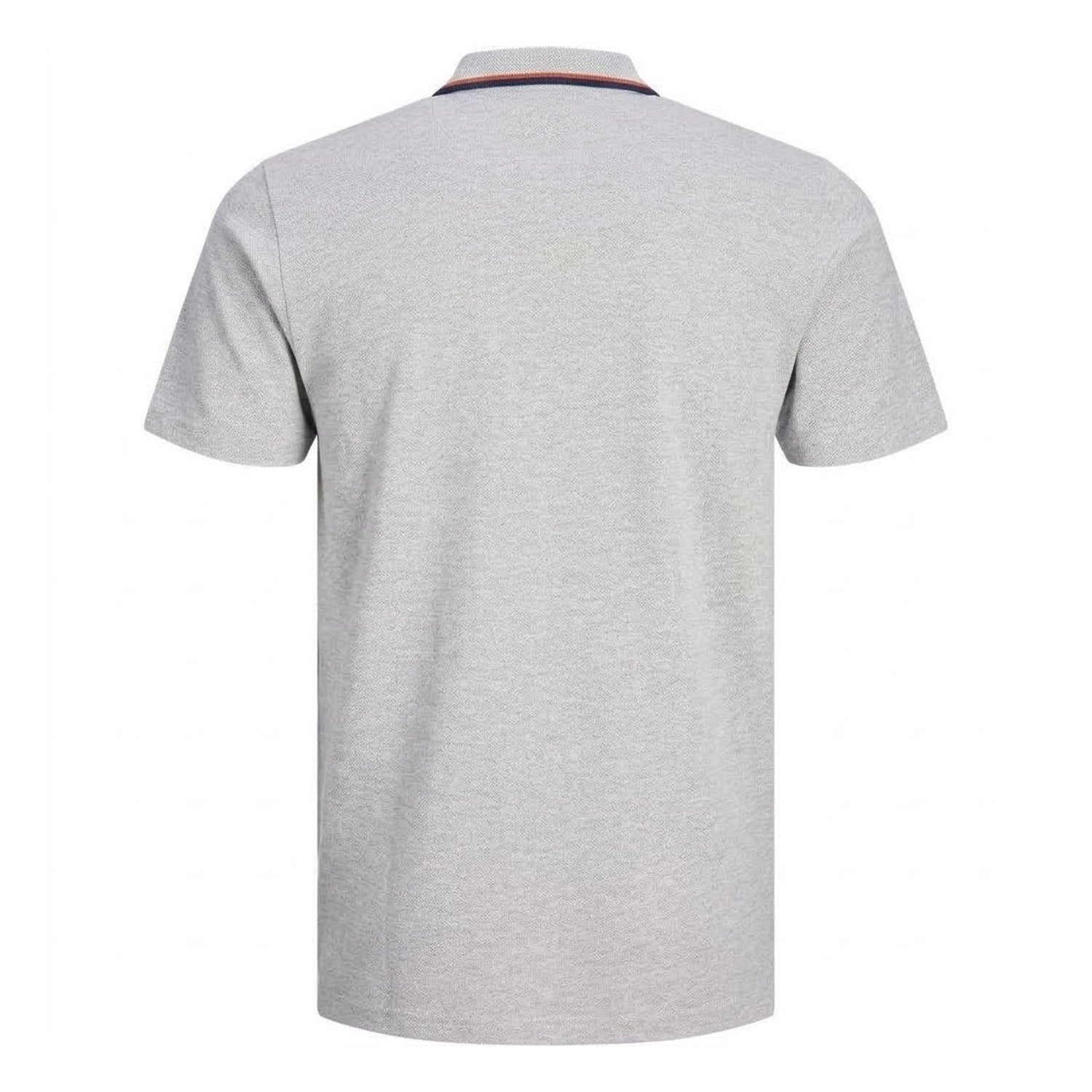 Light Grey Melange Marl - Back - Jack And Jones Mens Regular Short-Sleeved Polo Shirt