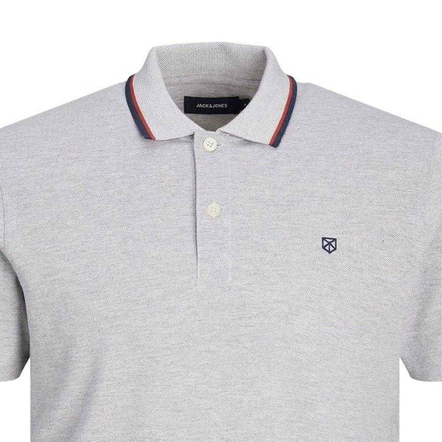 Light Grey Melange Marl - Side - Jack And Jones Mens Regular Short-Sleeved Polo Shirt