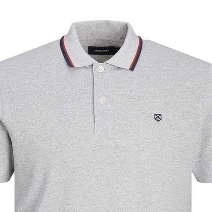Light Grey Melange Marl - Side - Jack And Jones Mens Regular Short-Sleeved Polo Shirt