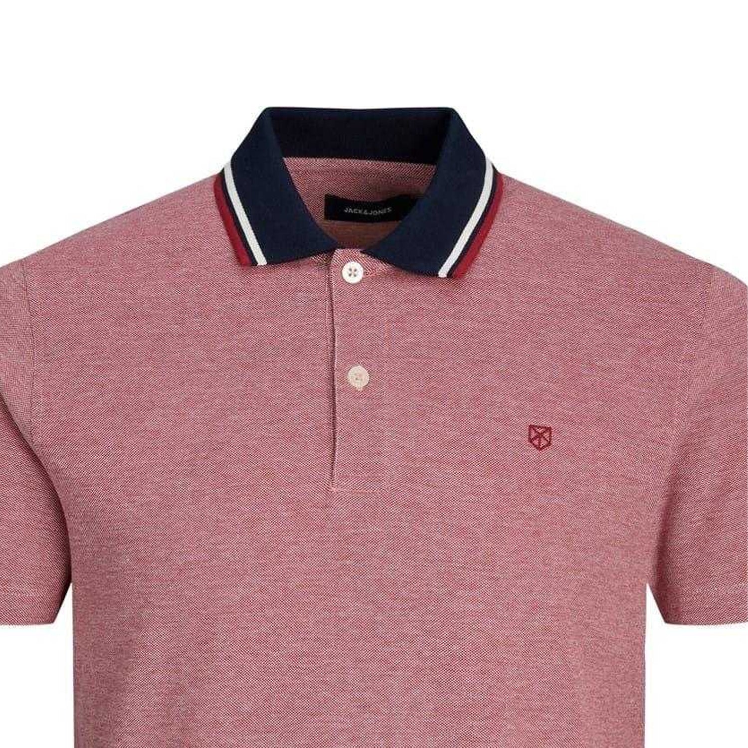 Rio Red - Side - Jack And Jones Mens Regular Short-Sleeved Polo Shirt