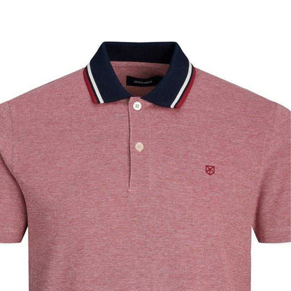 Rio Red - Side - Jack And Jones Mens Regular Short-Sleeved Polo Shirt