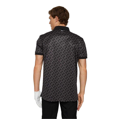Black - Back - J.Lindeberg Mens Ikat Collared Polo Shirt