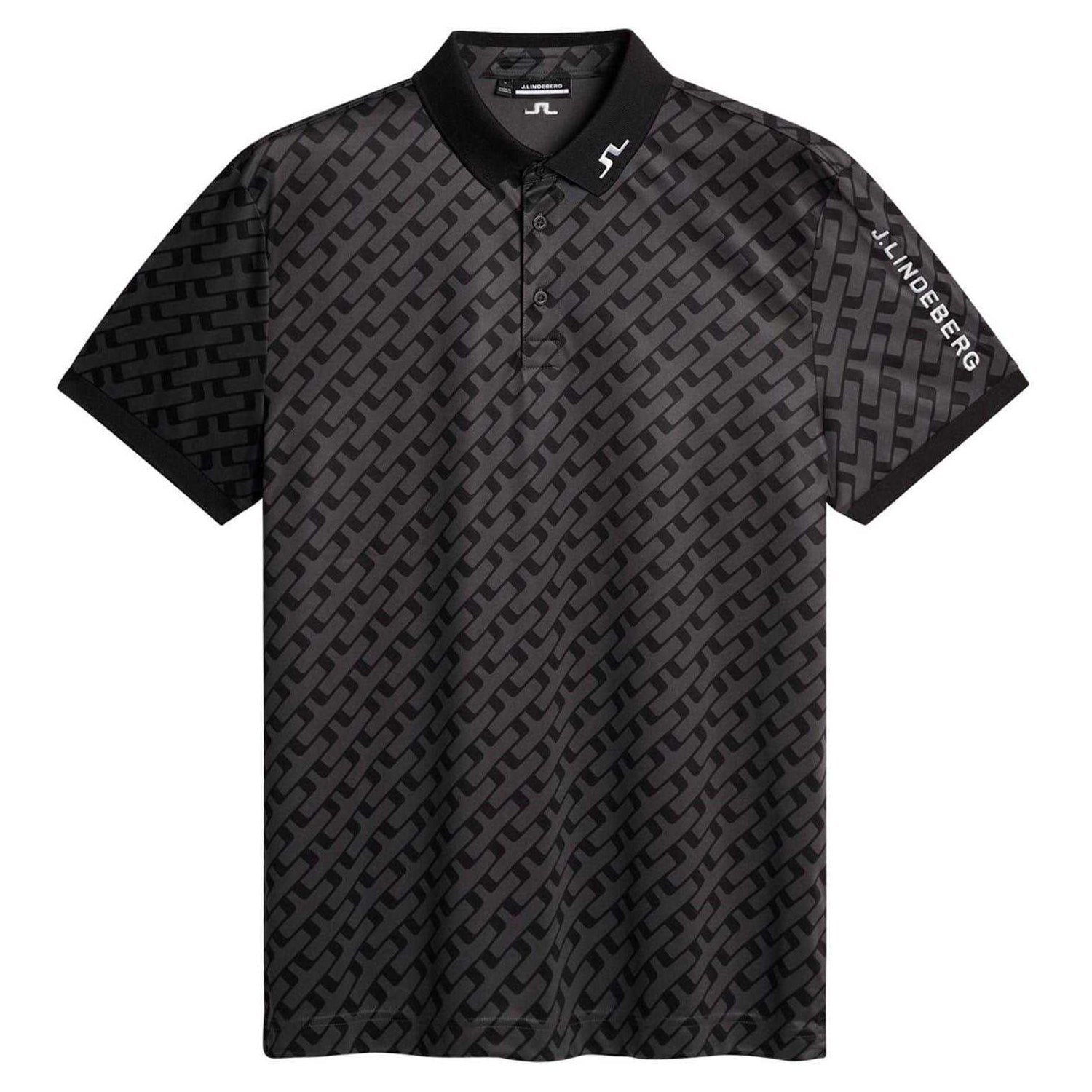 Black - Front - J.Lindeberg Mens Ikat Collared Polo Shirt