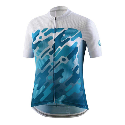 White-Turquoise - Front - Bicycle Line Womens-Ladies Arya Logo Mock Neck Cycling Jersey