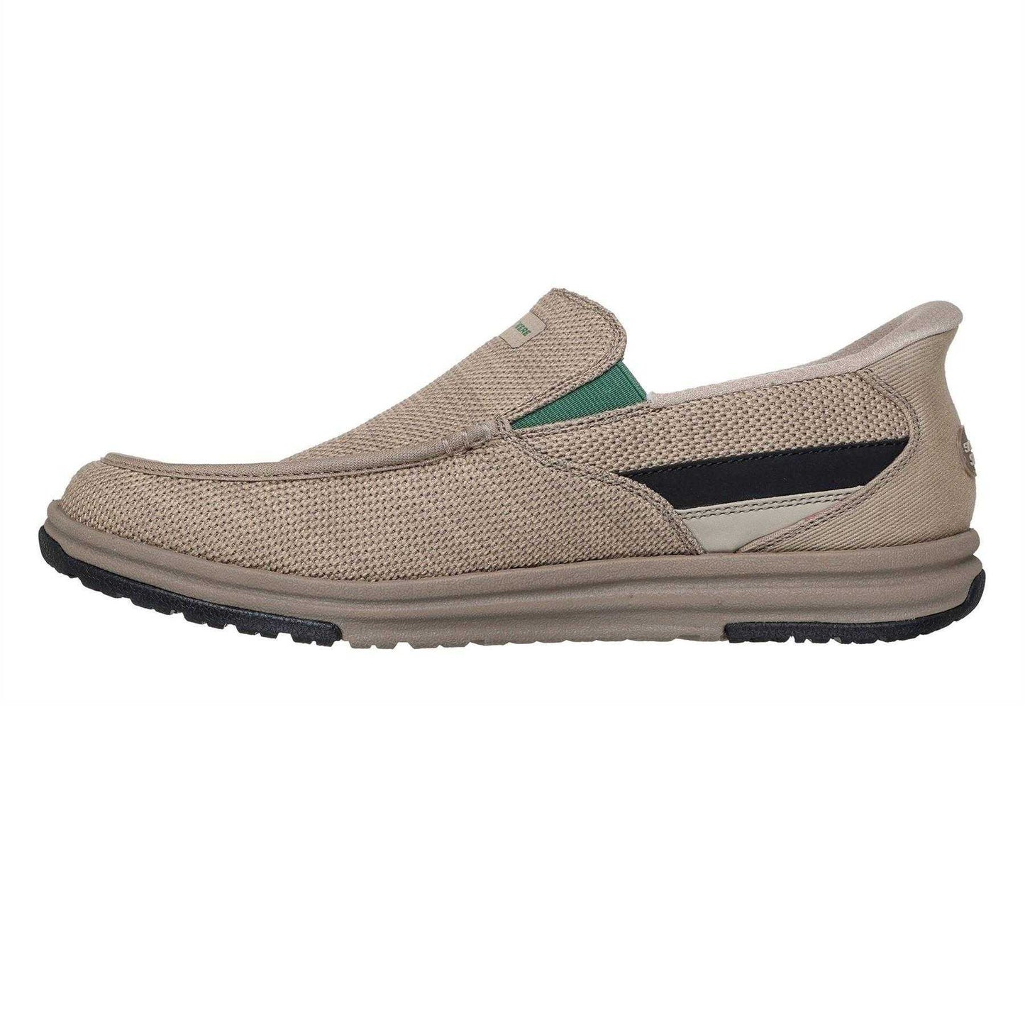 Taupe - Side - Skechers Mens Melson 2 Mesh Casual Shoes