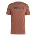 Brown - Front - Adidas Mens Essentials Linear Embroidered Logo T-Shirt