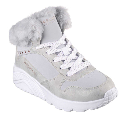 Grey - Pack Shot - Skechers Childrens-Kids Uno Lite High Top Trainers