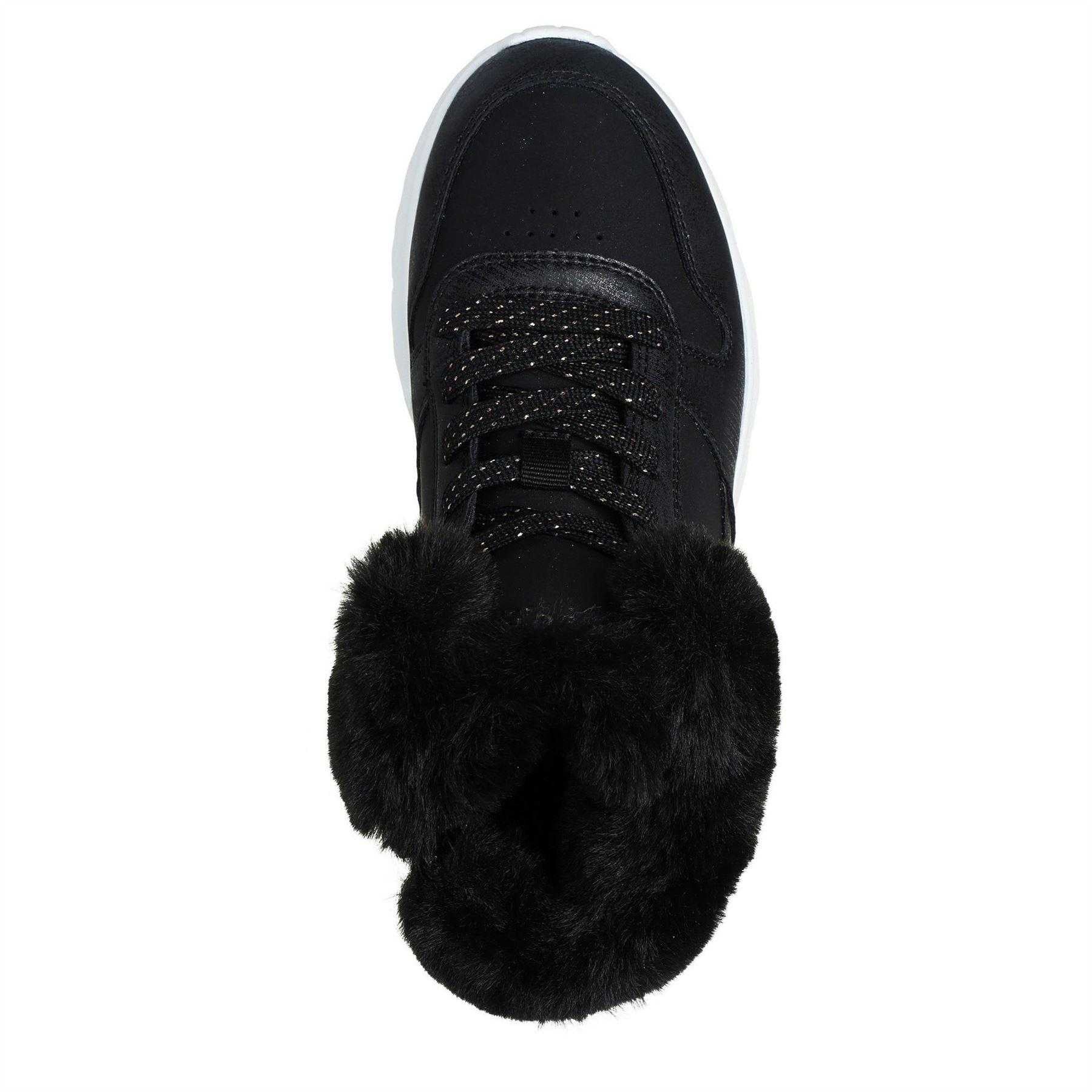 Black-Rose Gold - Lifestyle - Skechers Childrens-Kids Uno Lite High Top Trainers