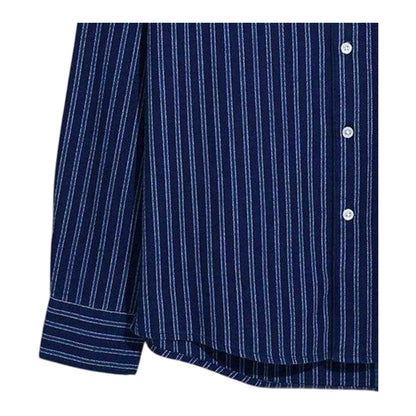 True Navy - Side - Farah Mens Bryan Striped Long-Sleeved Shirt