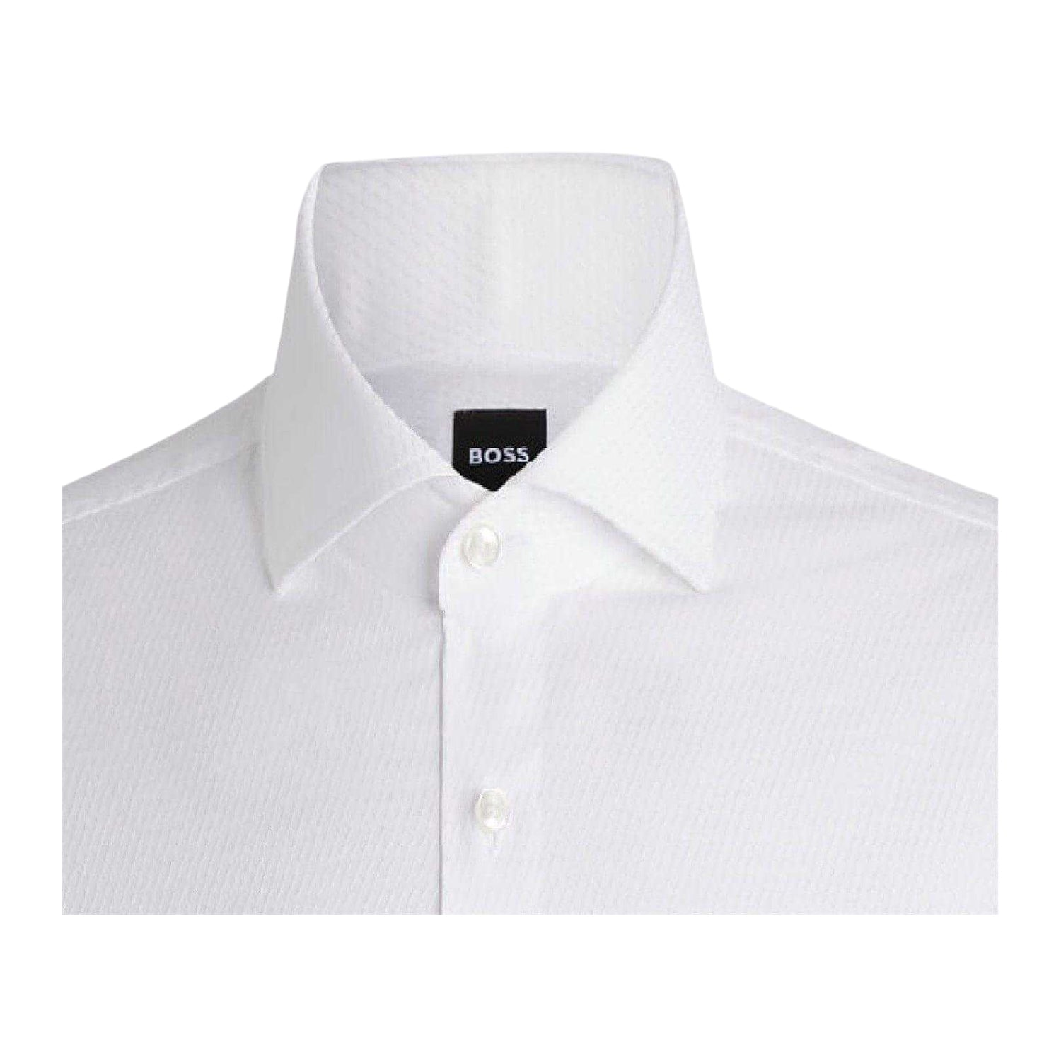 White - Back - Boss Mens Slim Long-Sleeved Formal Shirt