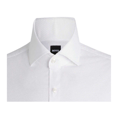 White - Back - Boss Mens Slim Long-Sleeved Formal Shirt