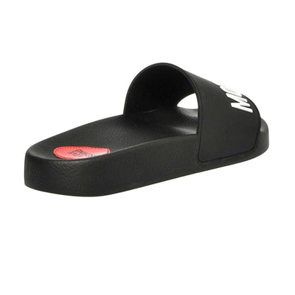 Black - Back - Love Moschino Womens-Ladies Embossed Logo Sliders