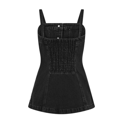 Black - Back - Levis Womens-Ladies Denim Corset Top