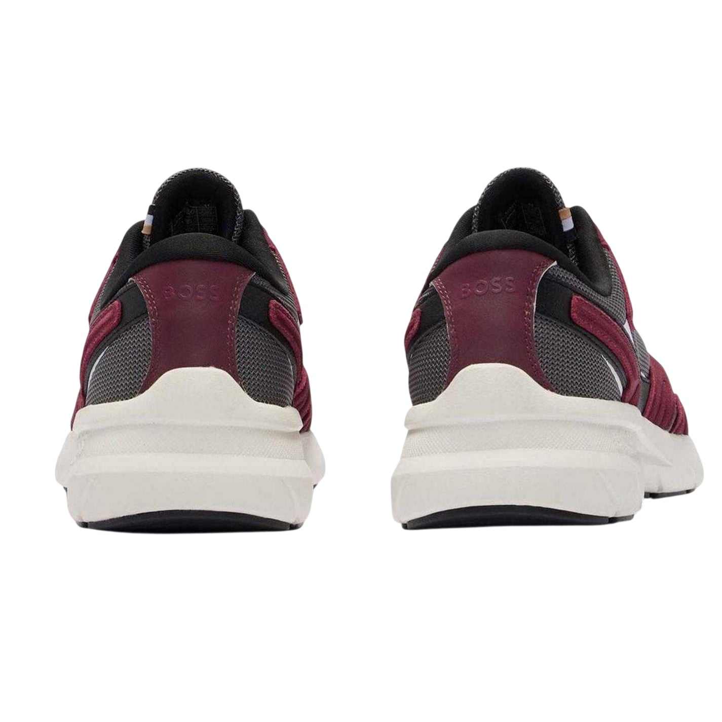 Red - Back - Boss Mens Owen Runn Suede Trainers