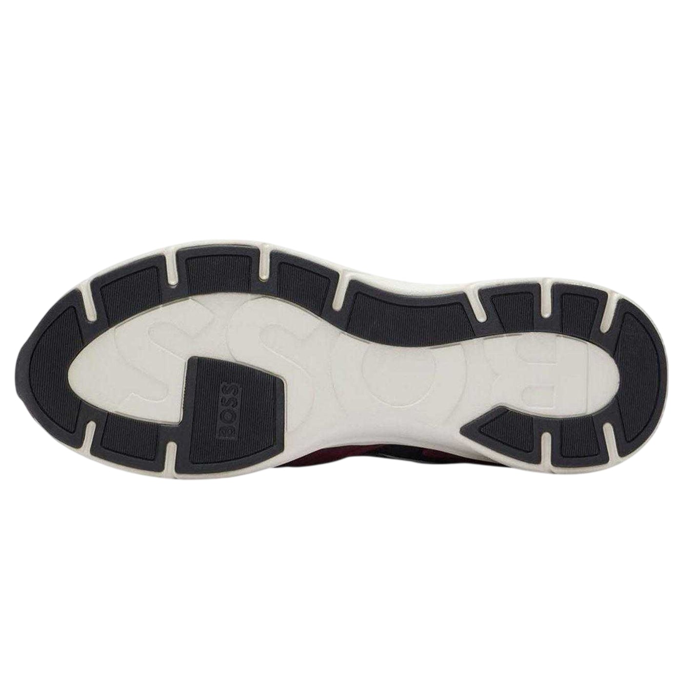 Red - Side - Boss Mens Owen Runn Suede Trainers