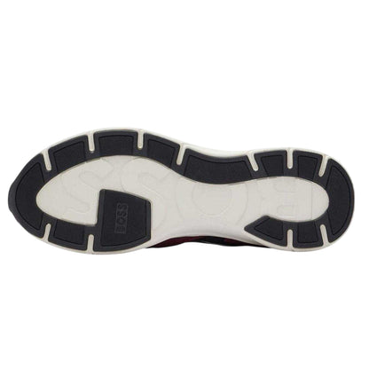 Red - Side - Boss Mens Owen Runn Suede Trainers