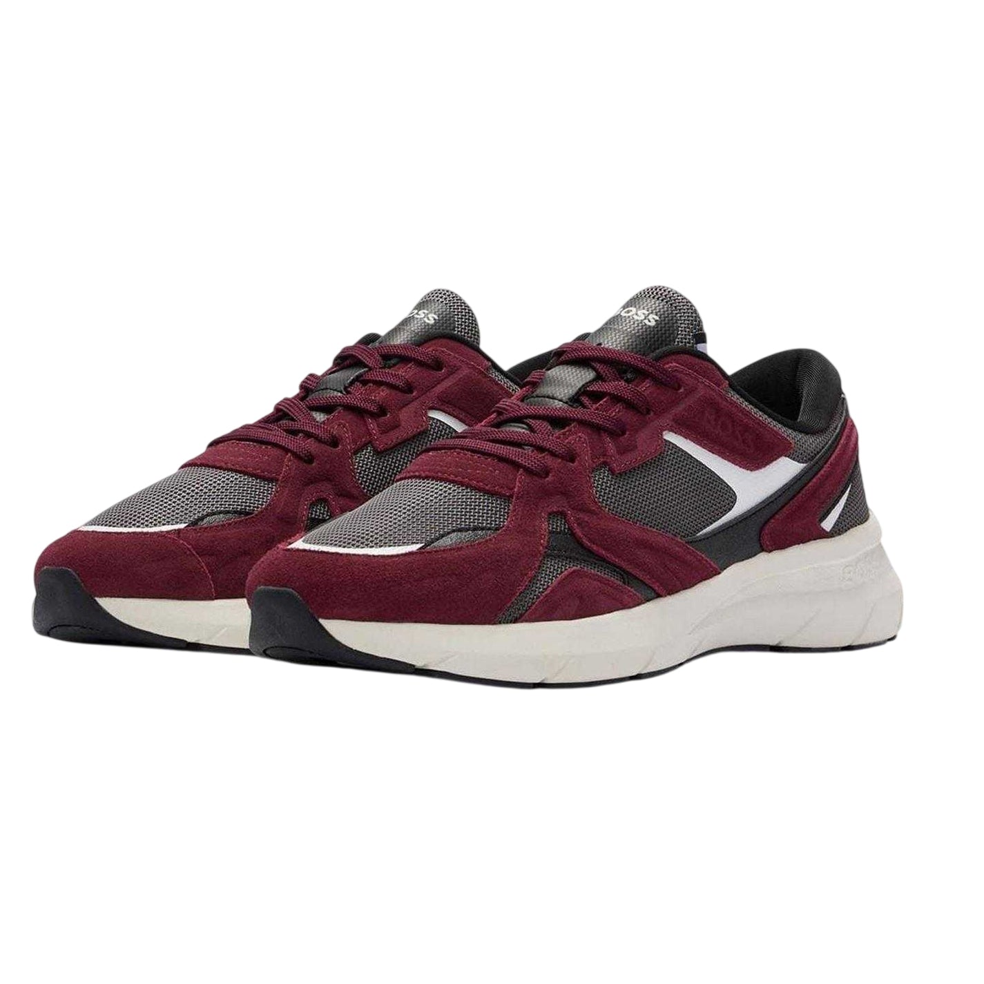 Red - Pack Shot - Boss Mens Owen Runn Suede Trainers