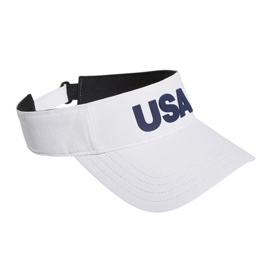 White - Front - Adidas Mens Tour USA Visor