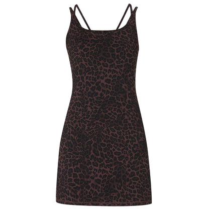 Brown - Front - Sweaty Betty Womens-Ladies Ultimate Studio Leopard Print Yoga Mini Dress