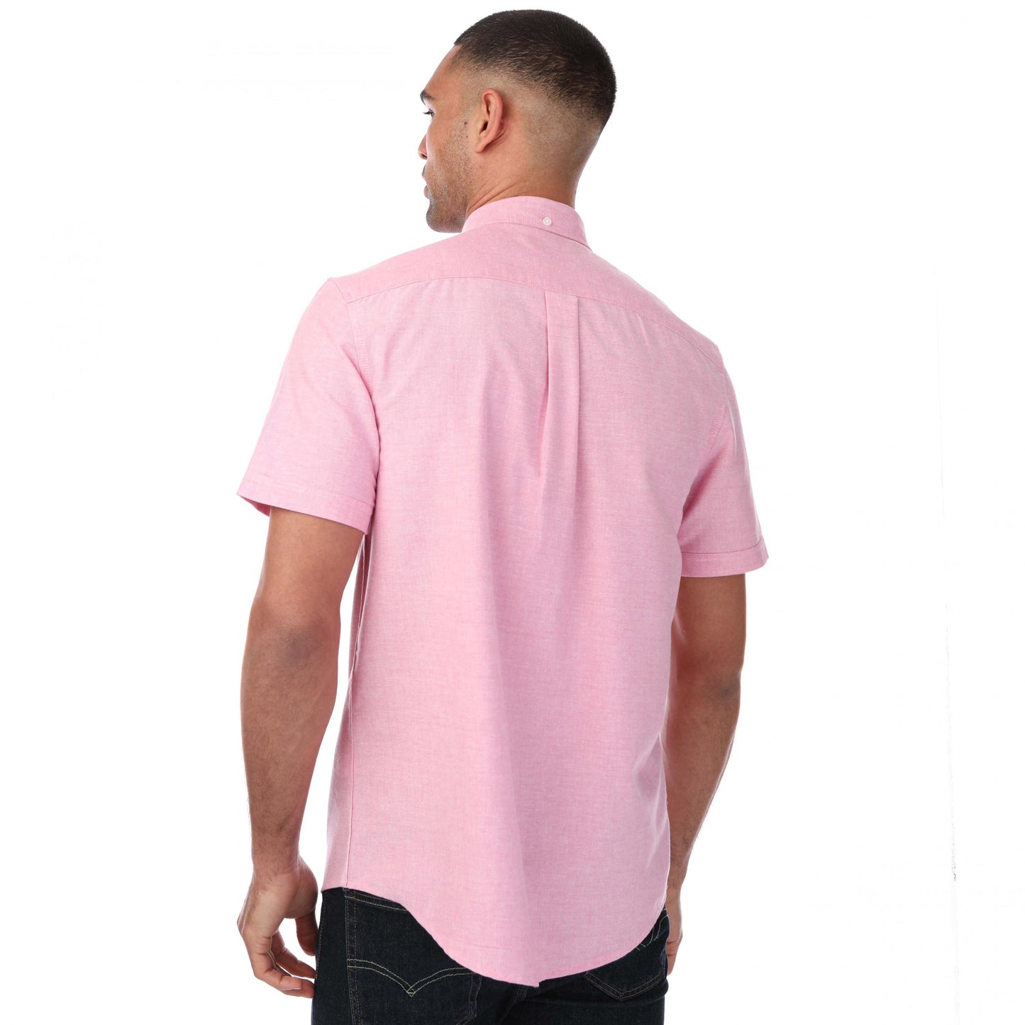 Coral - Back - Farah Mens Drayton Short-Sleeved Shirt