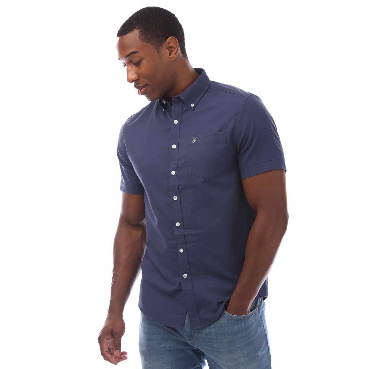 Midnight - Front - Farah Mens Drayton Short-Sleeved Shirt