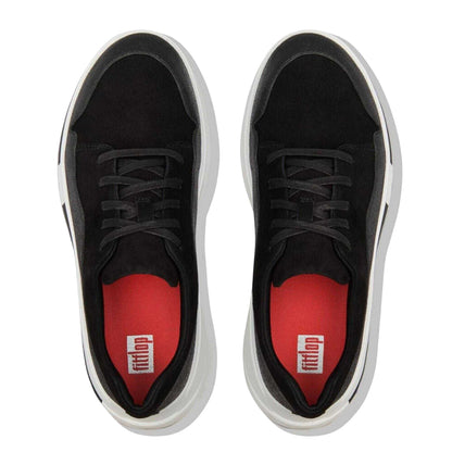 Black - Side - Fit Flop Mens Suede Chunky Sole Trainers