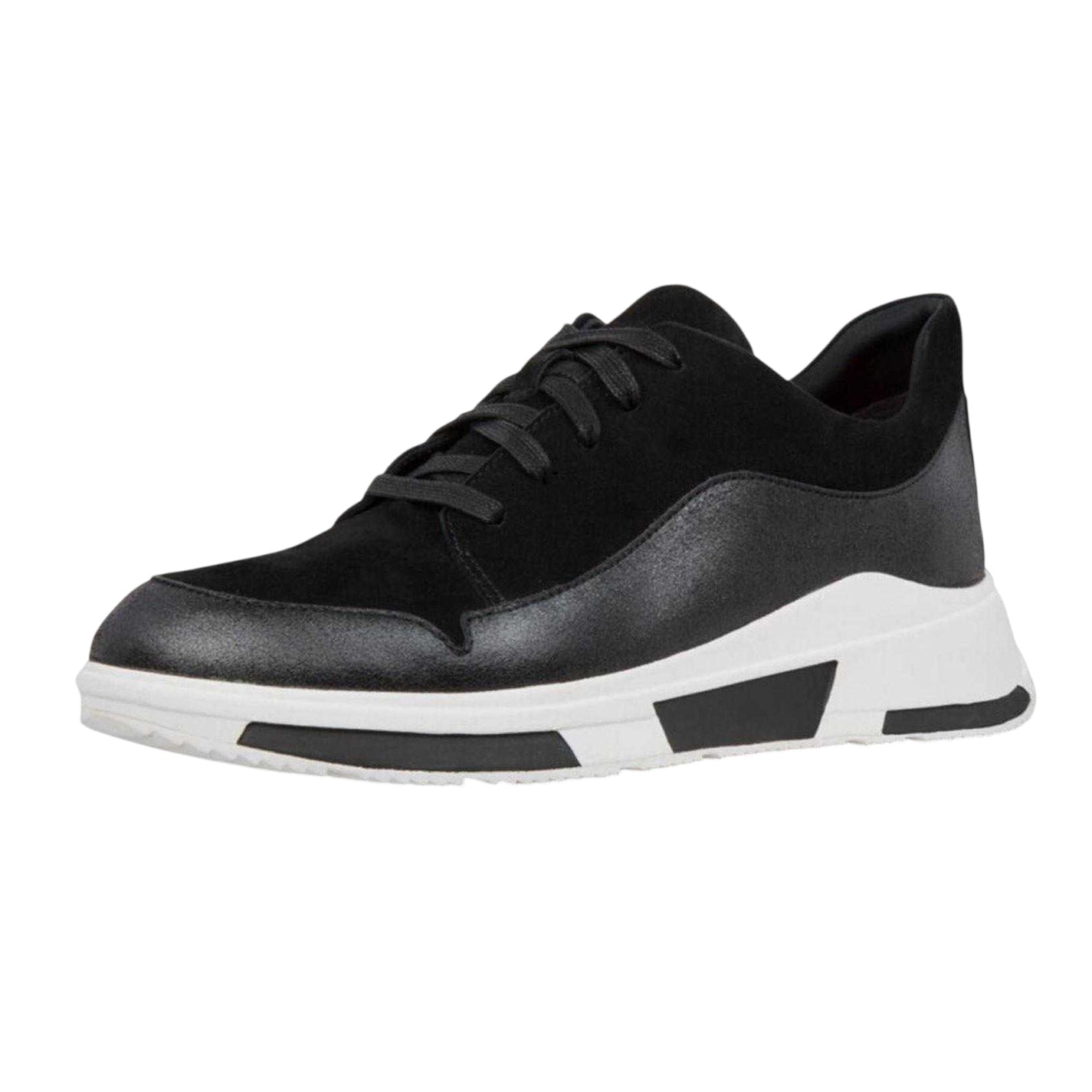 Black - Lifestyle - Fit Flop Mens Suede Chunky Sole Trainers