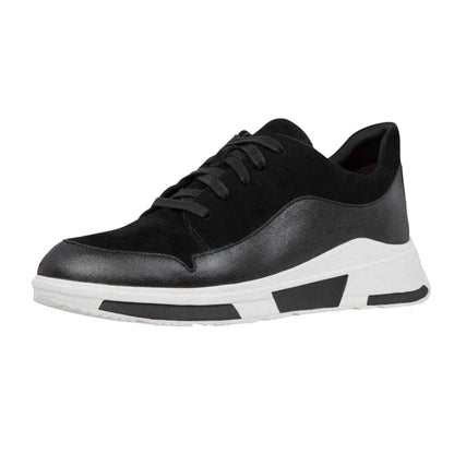 Black - Lifestyle - Fit Flop Mens Suede Chunky Sole Trainers