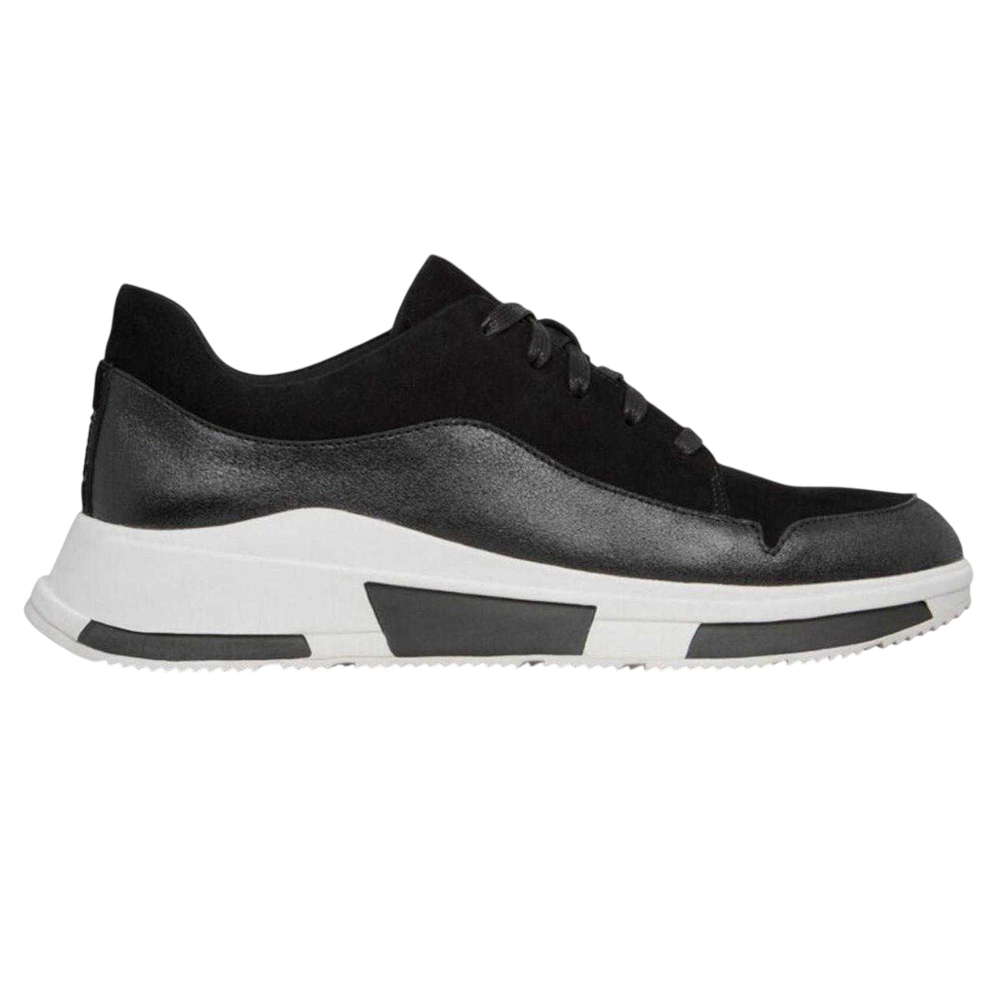 Black - Front - Fit Flop Mens Suede Chunky Sole Trainers