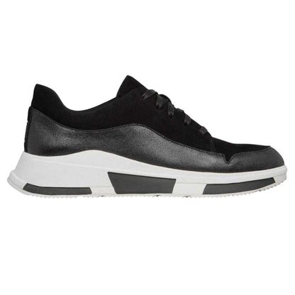 Black - Front - Fit Flop Mens Suede Chunky Sole Trainers