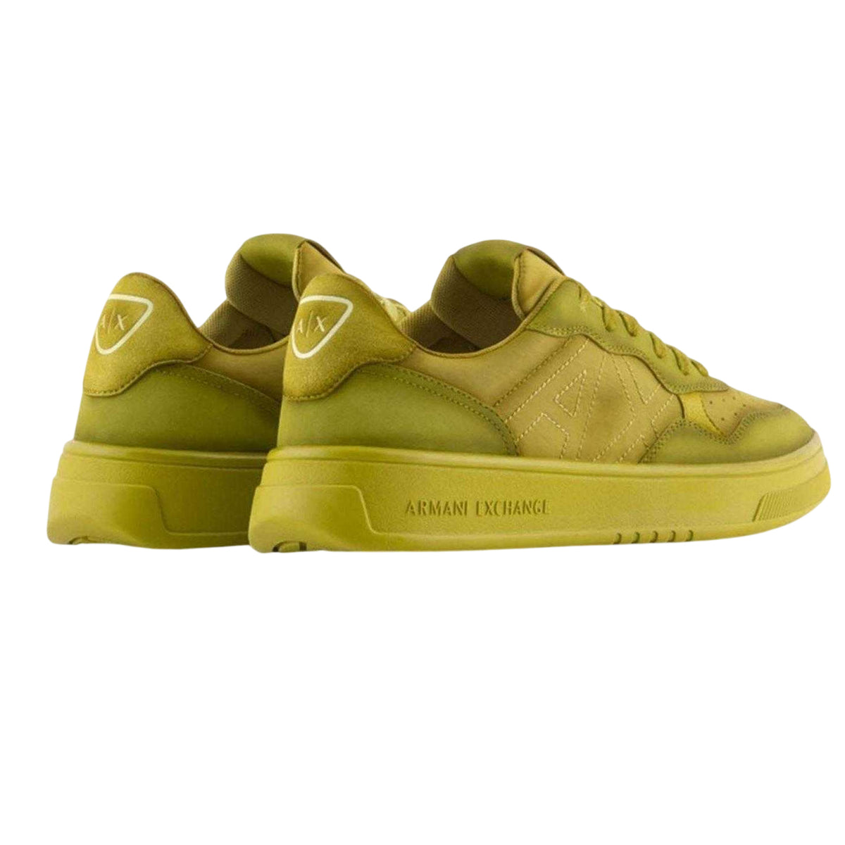 Yellow - Back - Armani Exchange Mens Logo Trainers