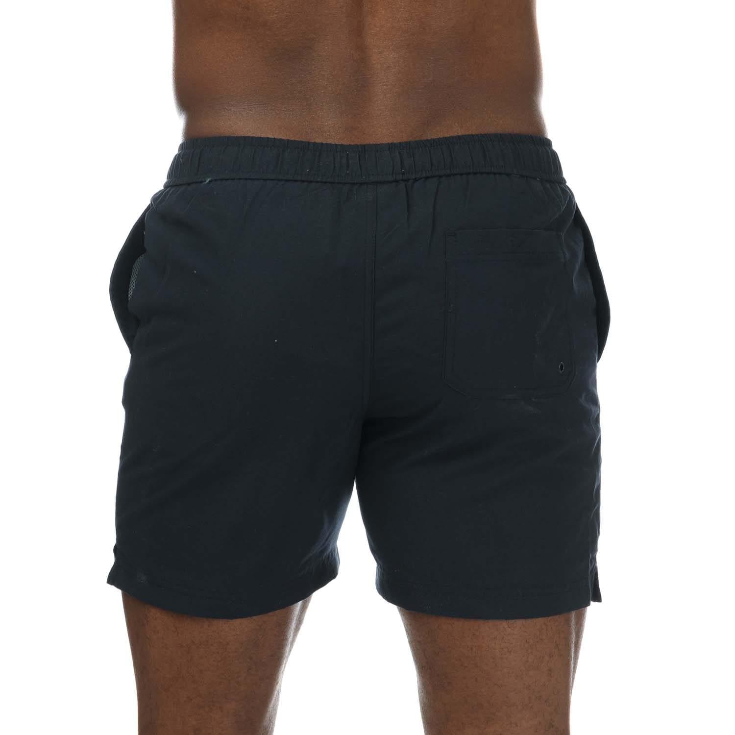 Navy - Back - Farah Mens Owen Plain Swim Shorts