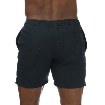 Navy - Back - Farah Mens Owen Plain Swim Shorts