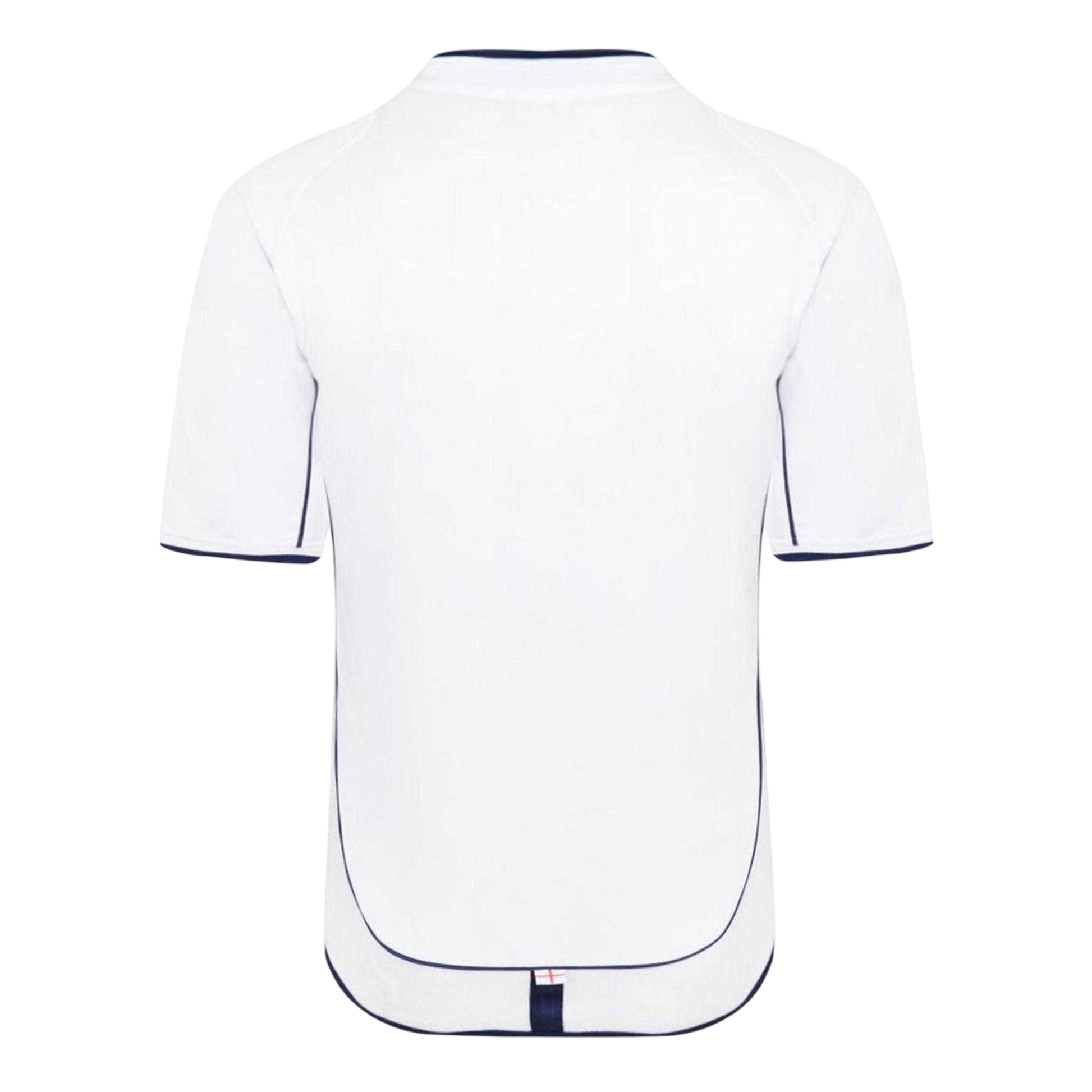 White-Red - Back - Score Draw Mens 2002 World Cup Finals England FA Football Shirt